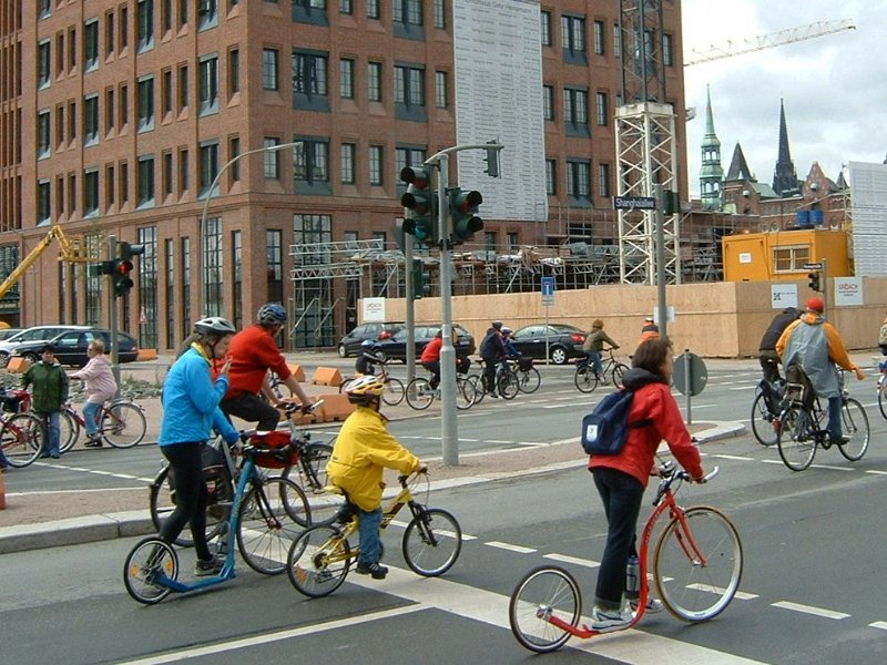 Roller in der Hafencity